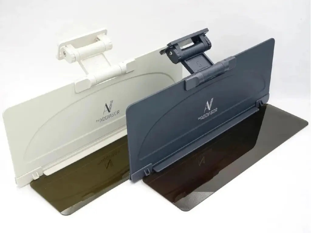 ADDVISOR Plus dual visor system with tinted lenses for glare control color variation dark and light