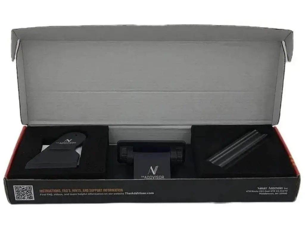ADDVISOR visor in folded position in box dark color variation