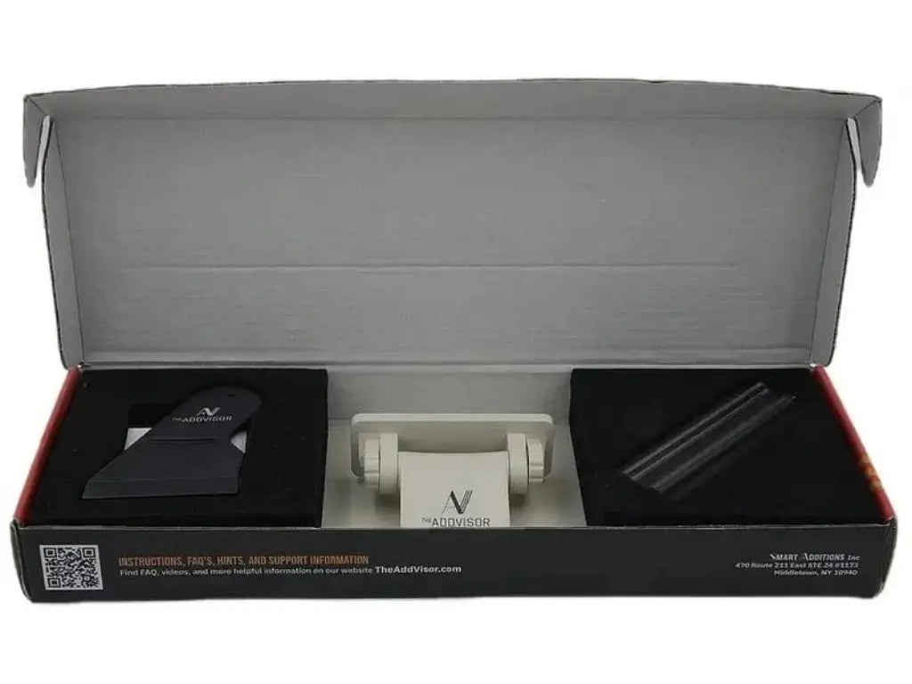ADDVISOR visor in folded position in box light color variation