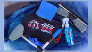 Total windshield cleaning kit in trunk