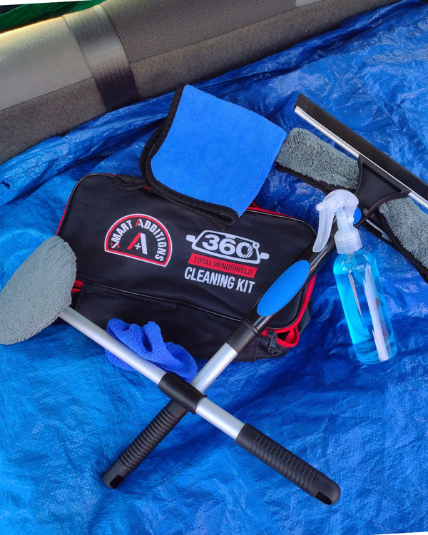 Total windshield cleaning kit in trunk