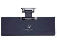 ADDVISOR installed on car sun visor in dark color variation reducing glare from front windshield and side