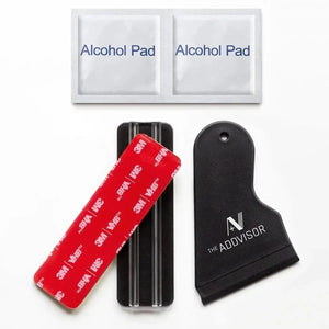 ADDVISOR Multi Car Kit mounting kit with adhesive rails alcohol pads and removal tool
